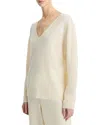 Vince Silk & Cashmere-blend Deep V-neck Sweater In Neutral