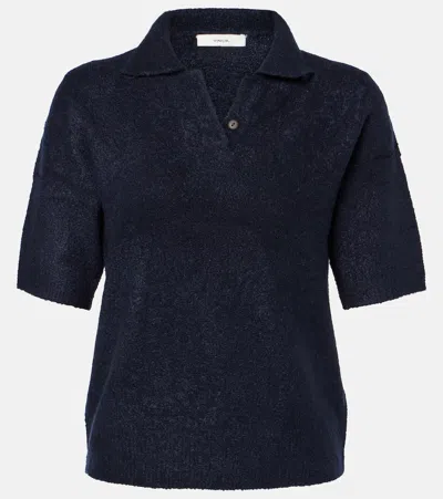 Vince Silk And Cashmere-blend Sweater In Blue