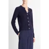 Vince Soft Boucle Cardigan Twilight In Blue
