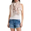 Vince Silk & Cotton Scarf In Oat Sand White