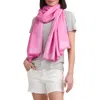Vince Silk & Cotton Scarf In Pink White