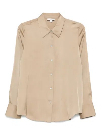 Vince Silk-bended Shirt In Neutral