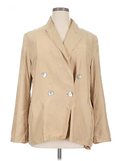 Pre-owned Vince Silk Blazer Jacket In Tan