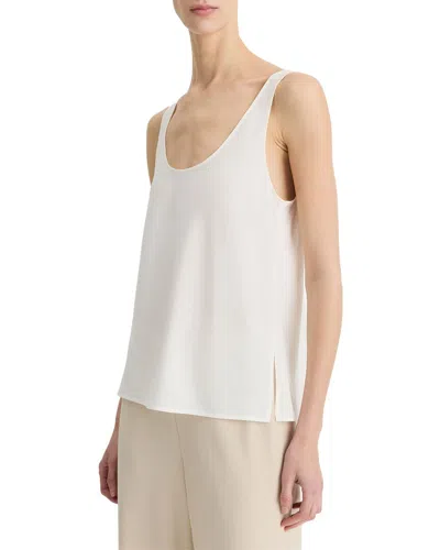 Vince Silk-blend Classic Bias Tank Cami In White
