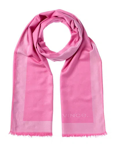 Vince Silk-blend Jacquard Scarf In Pink