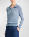 Vince Collared Sweater In Iris Water