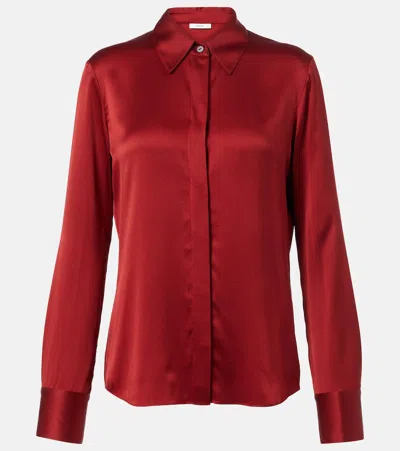 Vince Silk-blend Shirt In Red