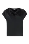 Vince Cowl-neck Cap-sleeve Satin Blouse