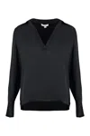 Vince Silk Blouse With V-neck And Side Slits