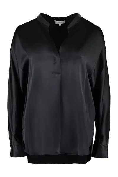 Vince Silk Blouse In Black