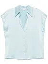 Vince Silk Blouse In Blue
