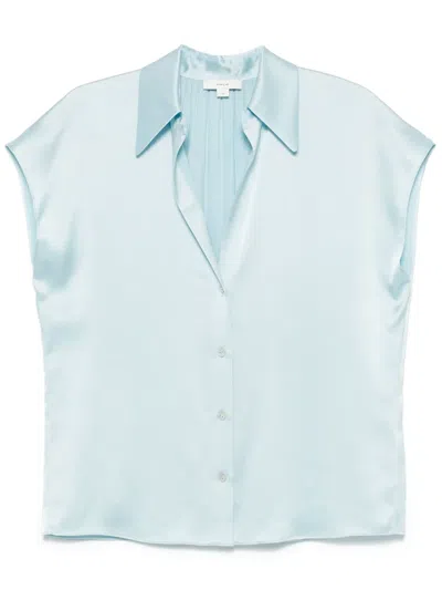 Vince Silk Blouse In Blue