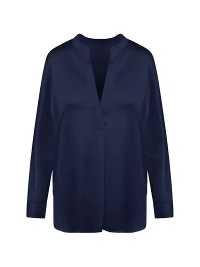 Vince Silk Blouse In Blue