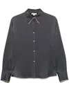 Vince Silk Satin Blouse In Grey