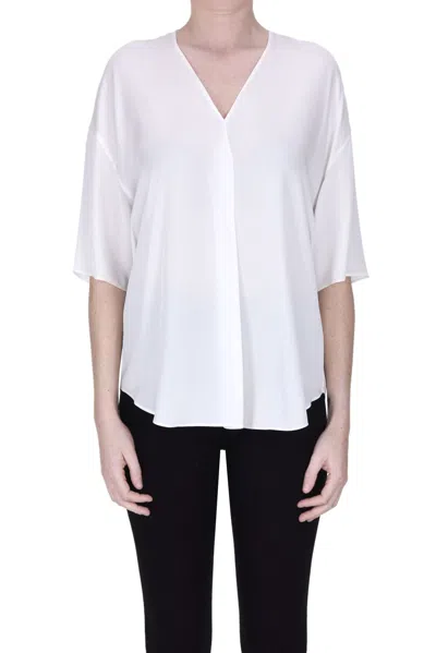 Vince Silk Blouse In Ivory