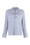 Vince Silk Blouse In Light Blue