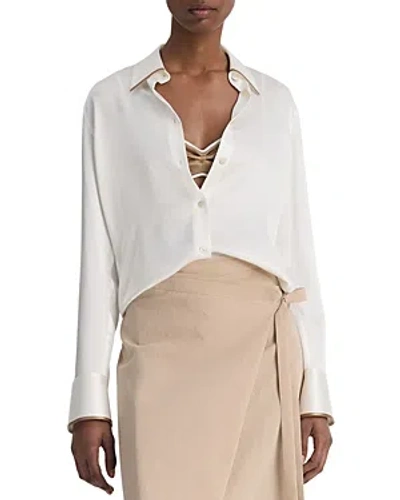 Vince Silk Blouse In Off White Rye