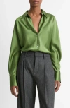 Vince Bias Silk Long-sleeve Blouse In Syc Sycamore