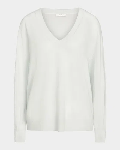 VINCE SILK-CASHMERE DEEP V SWEATER