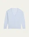 Vince Silk-cashmere Deep V Sweater In Silk Blend Deep V Nk Sweater
