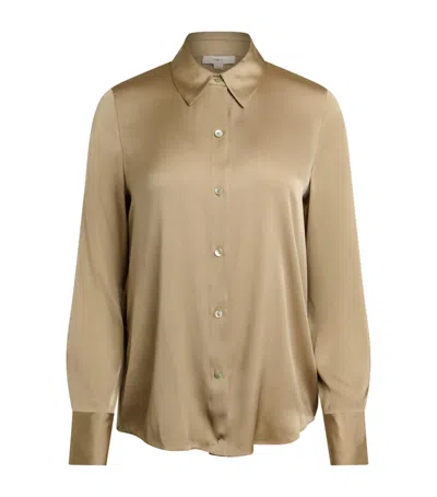Vince Silk Classic Shirt In Nude