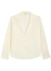 Vince Silk Crepe De Chine Shirt In White