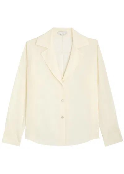 Vince Silk Crepe De Chine Shirt In White