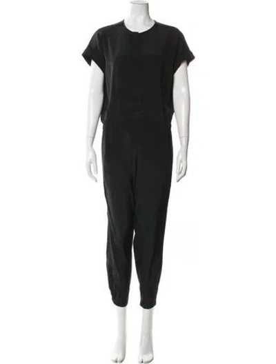 Pre-owned Vince Silk Crew Neck Jumpsuit In Black