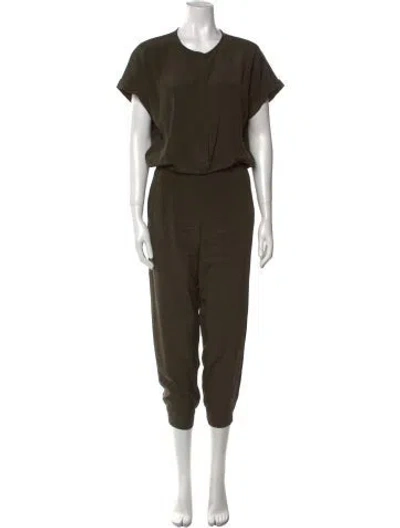 Pre-owned Vince Silk Crew Neck Jumpsuit In Green