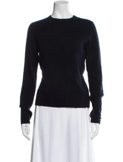 Pre-owned Vince Silk Crew Neck Sweater In Blue