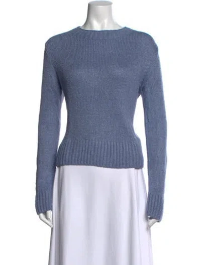 Pre-owned Vince Silk Crew Neck Sweater In Blue