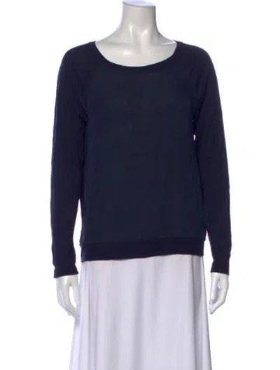 Pre-owned Vince Silk Crew Neck Sweater In Blue