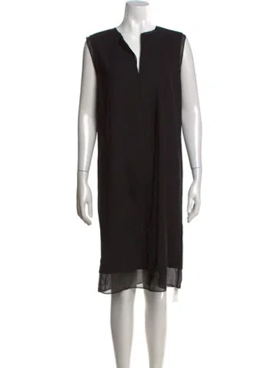 Pre-owned Vince Silk Knee-length Dress In Black