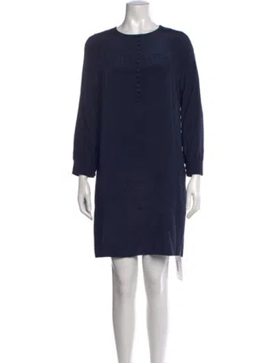 Pre-owned Vince Silk Knee-length Dress In Blue