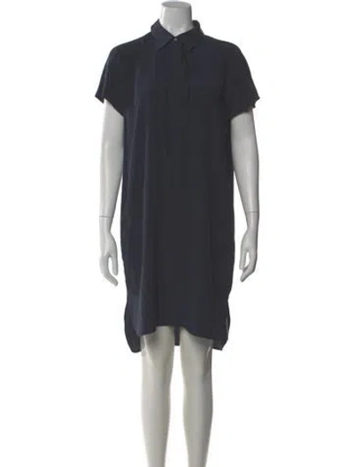 Pre-owned Vince Silk Knee-length Dress In Gray
