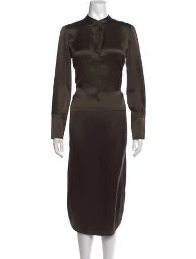 Pre-owned Vince Silk Knee-length Dress In Green