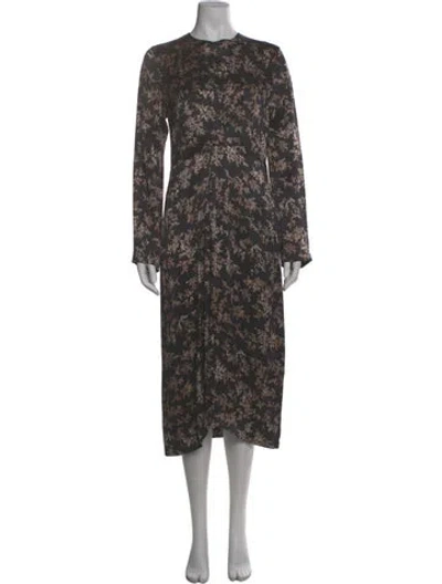 Pre-owned Vince Silk Long Dress In Black