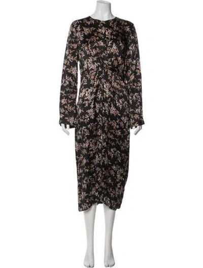 Pre-owned Vince Silk Long Dress In Black