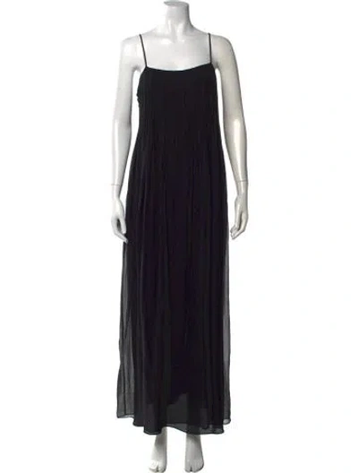 Pre-owned Vince Silk Long Dress In Black
