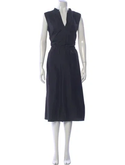Pre-owned Vince Silk Long Dress In Blue