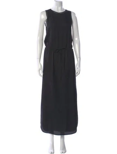 Pre-owned Vince Silk Long Dress In Gray