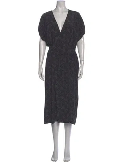 Pre-owned Vince Silk Long Dress In Gray