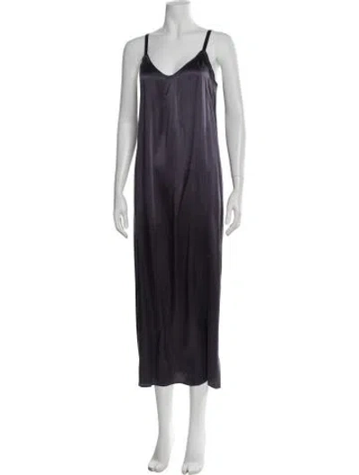 Pre-owned Vince Silk Long Dress In Purple