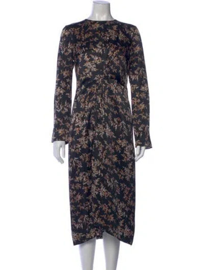 Pre-owned Vince Silk Midi Length Dress In Black