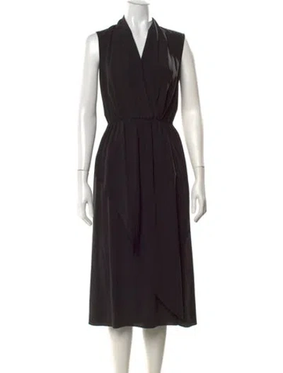 Pre-owned Vince Silk Midi Length Dress In Black