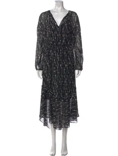 Pre-owned Vince Silk Midi Length Dress In Black