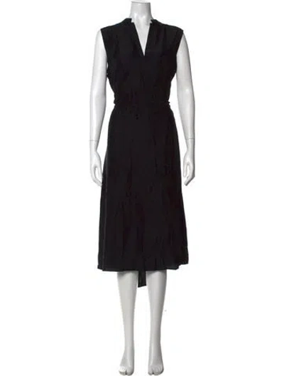 Pre-owned Vince Silk Midi Length Dress In Black
