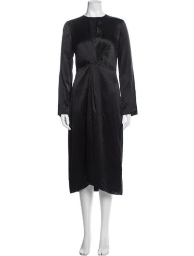 Pre-owned Vince Silk Midi Length Dress In Blue
