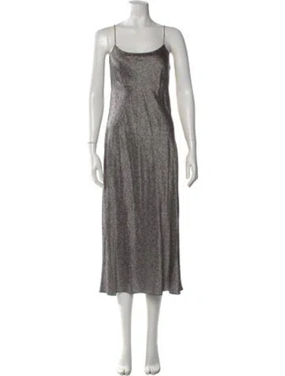 Pre-owned Vince Silk Midi Length Dress In Gray