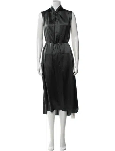 Pre-owned Vince Silk Midi Length Dress In Gray